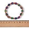 Halloween Skull Acrylic Beaded Stretch Bracelets BJEW-JB14347-01-5