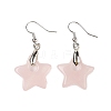 Natutal Rose Quartz  Dangle Earrings EJEW-F343-C08-2