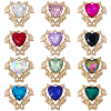 24Pcs 12 Colors Alloy Glass Cabochons FIND-SC0021-57-1