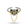 Glasses Dog 925 Sterling Silver Micro Pave Cubic Zirconia Adjustable Cuff Rings FS-WGF17D0-01-5