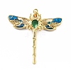 Rack Plating Brass Micro Pave Cubic Zirconia Pendants KK-E281-07G-02-2