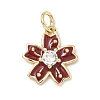 Brass Pave Clear Cubic Zirconia Pendants KK-H255-06G-02-1