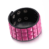 Unisex Fashion Leather Cord Alloy Studded Bracelets BJEW-BB15511-E-3