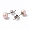 Natural Pearl Ear Studs EJEW-P223-01C-P04-2