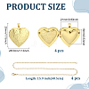 4Pcs Brass Heart Locket Pendants NJEW-ME0001-19-2