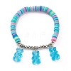 Polymer Clay Heishi Beads Stretch Charm Bracelets BJEW-JB05767-05-1