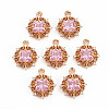 Rack Plating Brass Micro Pave Clear Cubic Zirconia Pendants KK-T060-61A-RS-1