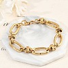 304 Stainless Steel Rolo Link Chain Bracelets for Women BJEW-F488-41G-3