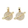 Brass Micro Pave Cubic Zirconia Pendants KK-U045-12G-1