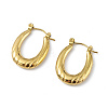 Ion Plating(IP) 304 Stainless Steel Oval Hoop Earrings for Women EJEW-I284-14G-1