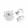 925 Sterling Silver Micro Pave Cubic Zirconia Fold Over Clasps STER-T008-02P-01-2