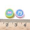 Printed Handmade Polymer Clay Beads CLAY-P005-11-3