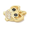 Rack Plating Brass Micro Pave Cubic Zirconia Connector Charms KK-K293-34G-2