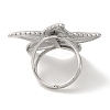 Non-Tarnish 304 Stainless Steel Starfish Open Cuff Rings for Women RJEW-Z053-10P-3