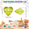 10Pcs 10 Colors Transparent Acrylic Beads TACR-SP0001-16-2