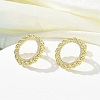 Brass Micro Pave Clear Cubic Zirconia Stud Earrings EJEW-C122-08G-2