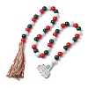 Wooden Beads Hanging Ornaments HJEW-JM02146-1