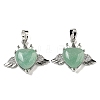 Natural Green Aventurine with Clear Cubic Zirconia Pendants G-G133-02P-25-1