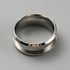 304 Stainless Steel Grooved Finger Ring Settings RJEW-WH0010-08A-P-2
