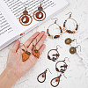 FIBLOOM 6 Pairs 6 Style Flower & Ring & Teardrop & Leaf Alloy Boho Dangle Earrings Sets with Enamel EJEW-FI0001-62-3