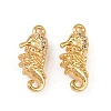 Ocean Theme Brass Micro Pave Cubic Zirconia Charms KK-F902-08B-G-1