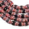 Handmade Millefiori Glass Oval Bead Strands LK-Z001-01B-10-4