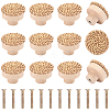 Rattan Woven & Wood Round Drawer Knobs DIY-WH20410-01A-1