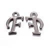 Gunmetal Plated Alloy Letter Pendants LS-PALLOY-J718-01B-F-1