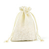 Polyester Imitation Burlap Packing Pouches Drawstring Bags ABAG-R005-9x12-13-2