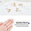 BENECREAT 80Pcs Rectangle Stainless Steel Stud Earring Findings STAS-BC0003-09-3