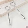 Anti-Tarnish Rhodium Plated 925 Sterling Silver Teardrop Bar Dangle Hoop Earrings for Women EJEW-F317-30P-2