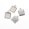 Tarnish Resistant 304 Stainless Steel Pendant Cabochon Settings STAS-P210-03P-1