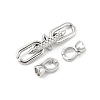 Brass Micro Pave Cubic Zirconia Fold Over Clasps KK-U059-07P-2