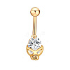 Clear Cubic Zirconia Belly Button Rings WG9960A-25-1