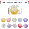 150Pcs 10 Colors Transparent Two Tone Spray Painted Glass Beads GLAA-LT0001-04E-2
