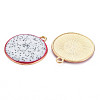 Light Gold Alloy Enamel Pendants ENAM-S126-121-3