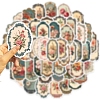 Retro PVC Self-Adhesive Floral Stickers STIC-PW0020-09-2