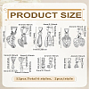12Pcs 6 Styles Brass Ice Pick Pinch Bails KK-LP0004-70-2