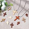 CHGCRAFT 72Pcs 6 Style Wood Pendants WOOD-CA0001-23-5