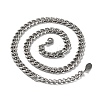 304 Stainless Steel Diamond Cut Cuban Link Chain Necklace NJEW-D045-09P-2