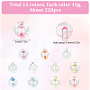 12 Colors Glow in the Dark Luminous Transparent 6/0 Glass Round Seed Beads GLAA-SC0002-06A-2