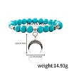 Synthetic Turquoise Beaded Stretch Bracelets PW-WGFC66C-07-1