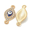 Alloy Blue Enamel Evil Eye Connector Charms ENAM-S003-03C-2