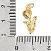 Brass Micro Pave Clear Cubic Zirconia Pendants CU-G605-18G-4