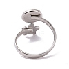 304 Stainless Steel Open Cuff Ring Findings STAS-E124-03P-3