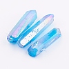 Electroplated Natural Quartz Crystal Graduated Beads Strands G-P315-A09-2