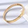 Chevron Engraved 304 Stainless Steel Hinged Bangles BJEW-D408-28G-5