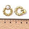 201 Stainless Steel ABS Plastic Pearl Stud Earrings EJEW-Z151-13G-03-5