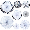 8Pcs Paper Fans Flower for Wedding Birthday Carnival Welcome Party Decorations AJEW-GF0013-45A-1
