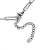 304 Stainless Steel Heart Tassel Pendant Paperclip Chain Necklaces NJEW-I129-04P-3